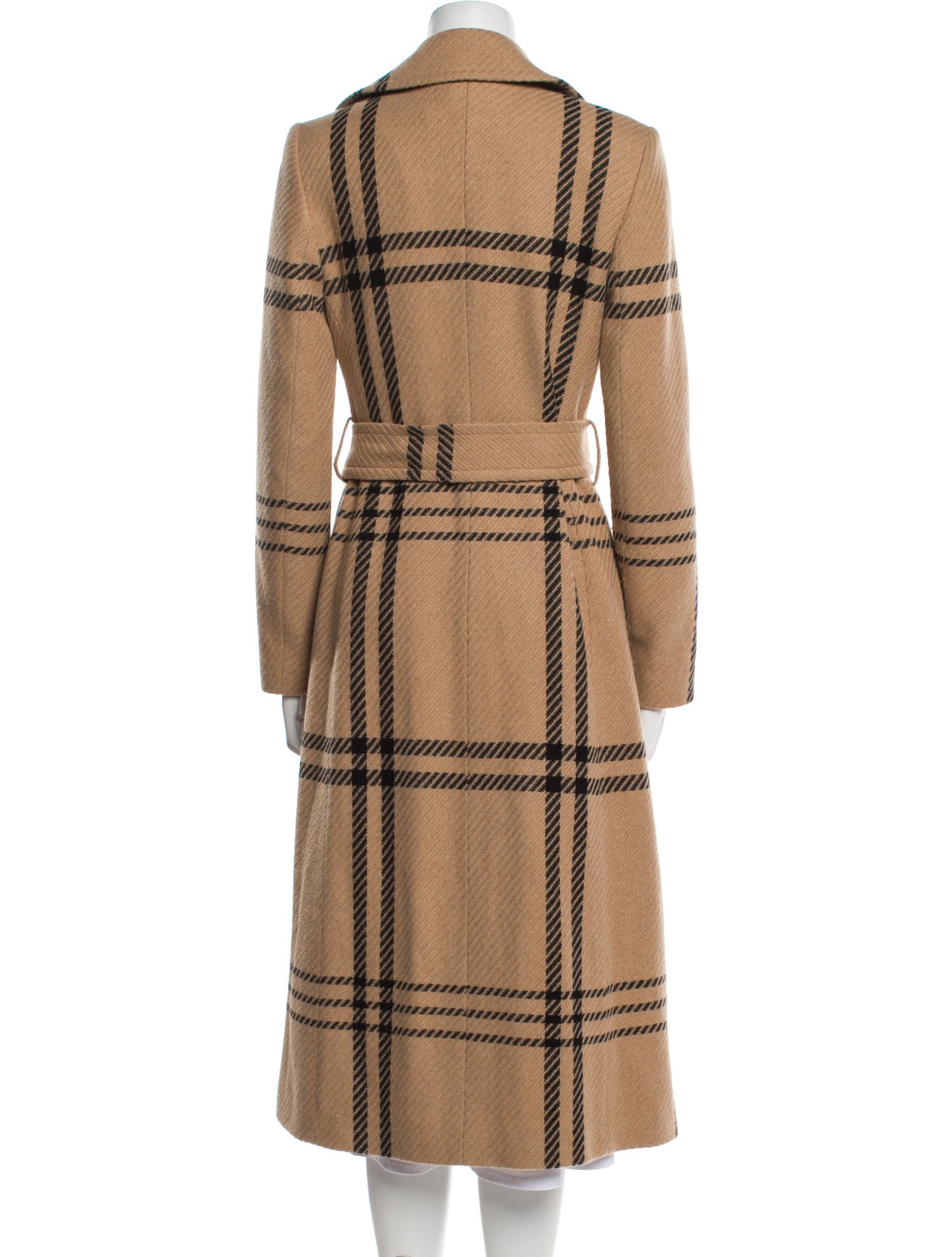 Hobbs London Wool Plaid Print Trench Coat